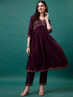 Thumbnail for Alia Cut Embroidered Kurta With Pant & Printed Dupatta, Multicolor - Hiral Fashion - Distacart
