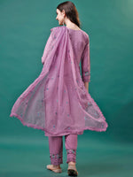 Thumbnail for Embroidered Kurta With Pant & Embroidered Organza Dupatta, Multicolor - Hiral Fashion - Distacart
