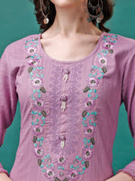 Thumbnail for Embroidered Kurta With Pant & Embroidered Organza Dupatta, Multicolor - Hiral Fashion - Distacart
