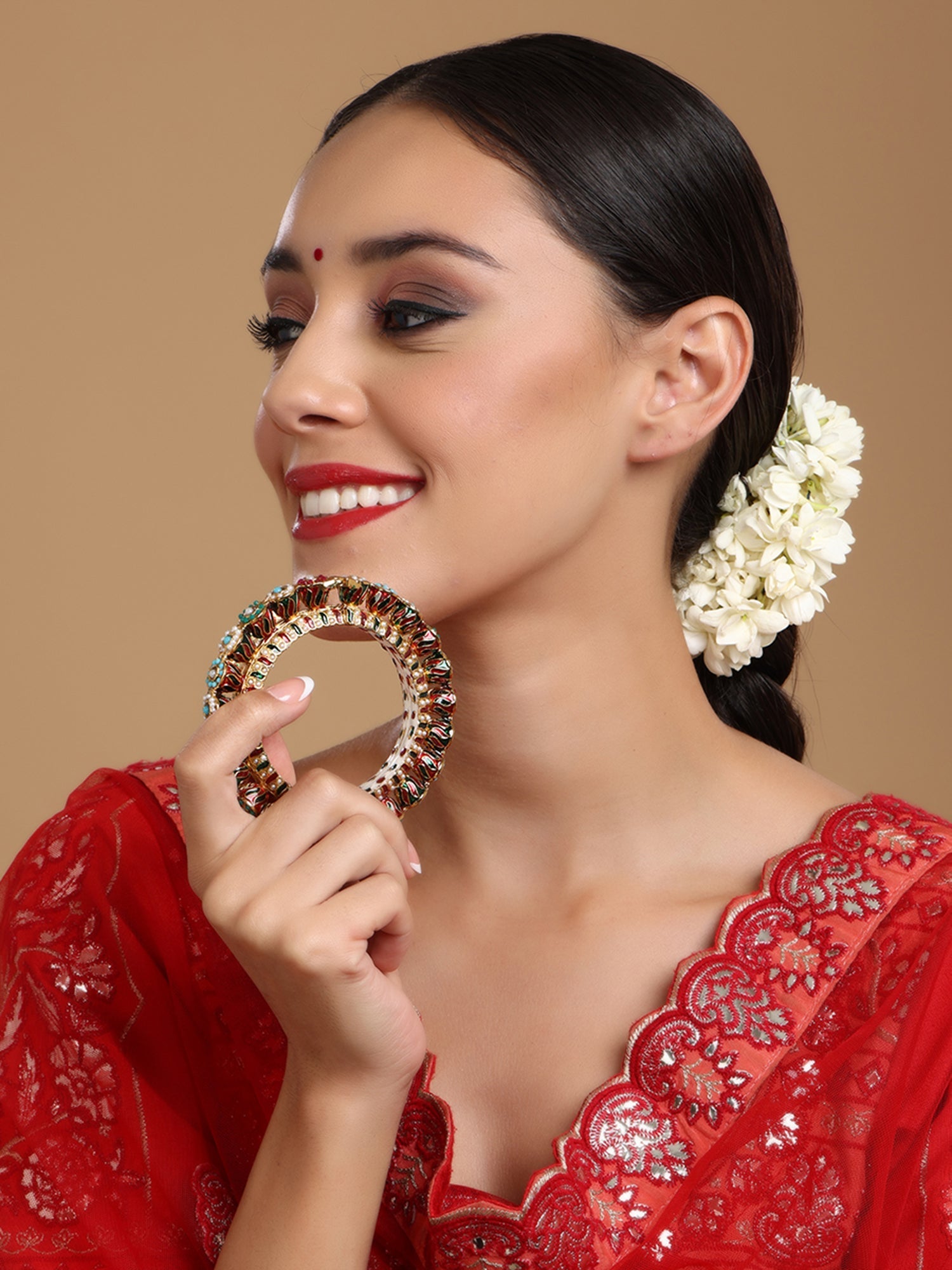 Handcrafted Heavy Bangle - Ruby Raang - Distacart