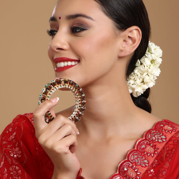 Handcrafted Heavy Bangle - Ruby Raang - Distacart