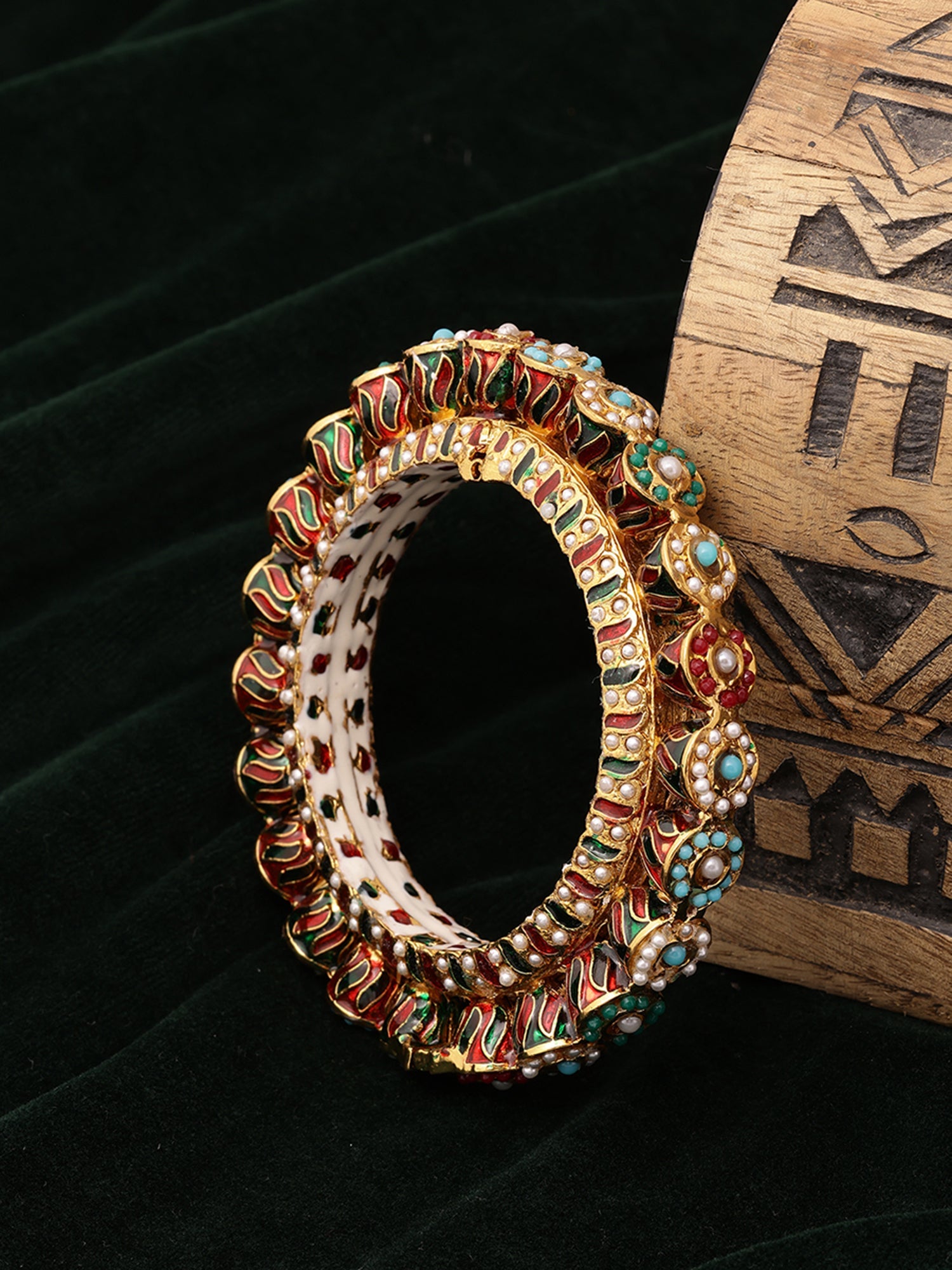 Handcrafted Heavy Bangle - Ruby Raang - Distacart