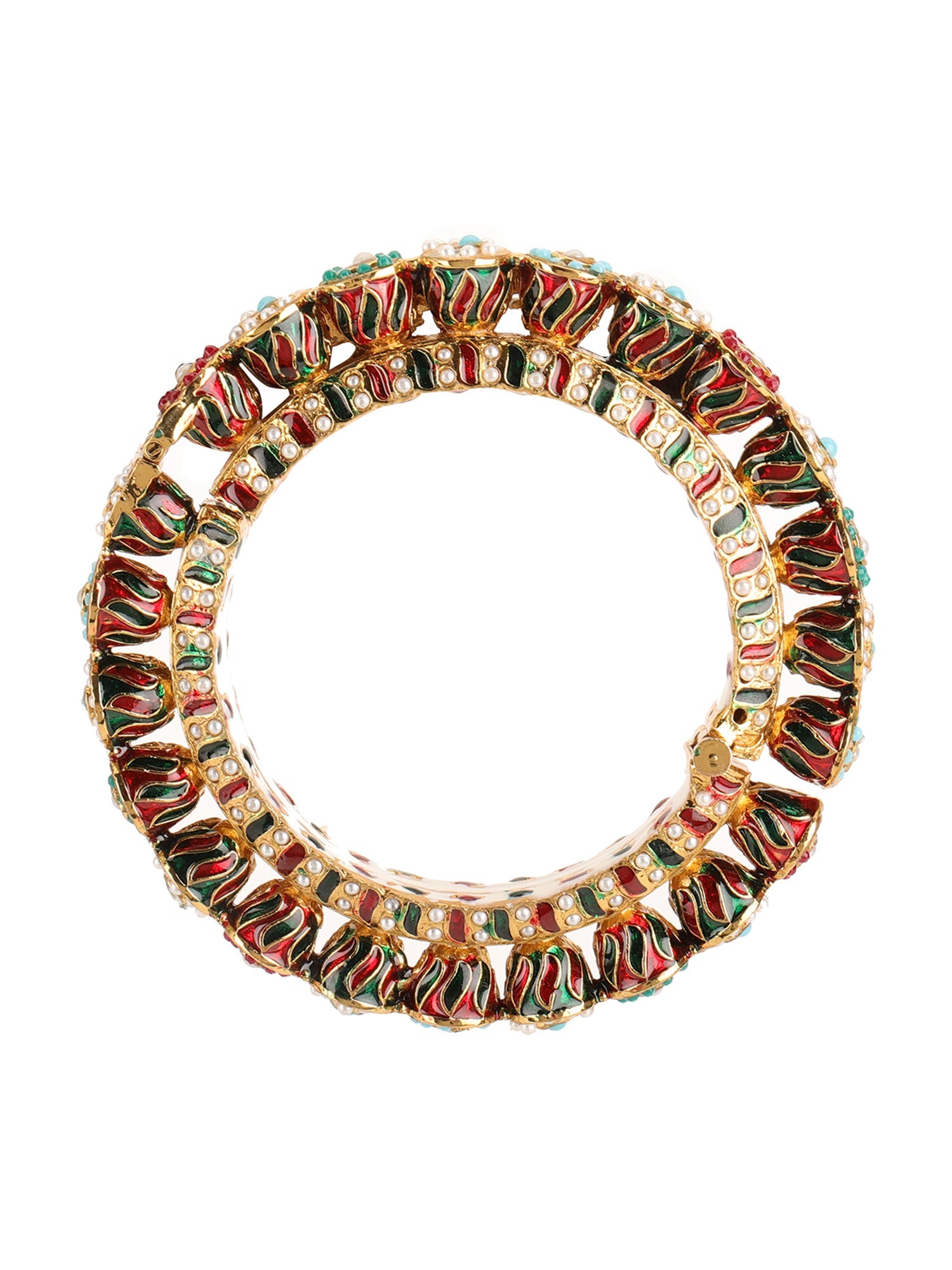 Handcrafted Heavy Bangle - Ruby Raang