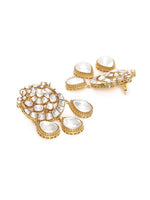 Thumbnail for Chand Kundan Earrings with Teardrops - Ruby Raang