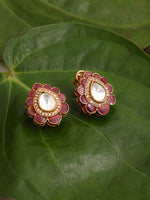 Thumbnail for Teardrop Maroon Studs - Ruby Raang