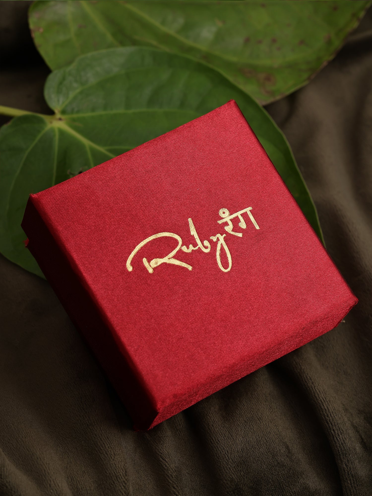 Teardrop Maroon Studs - Ruby Raang