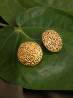 Thumbnail for Round Golden Studs - Ruby Raang