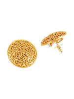 Thumbnail for Round Golden Studs - Ruby Raang