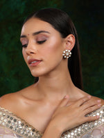 Thumbnail for Oversized Kundan Studs - Ruby Raang