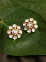 Thumbnail for Oversized Kundan Studs - Ruby Raang