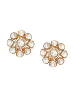 Thumbnail for Oversized Kundan Studs - Ruby Raang