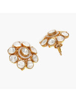 Thumbnail for Oversized Kundan Studs - Ruby Raang