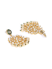 Thumbnail for Kundan Chand Earrings - Ruby Raang