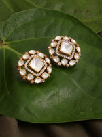 Thumbnail for Kundan oversized Studs - Ruby Raang