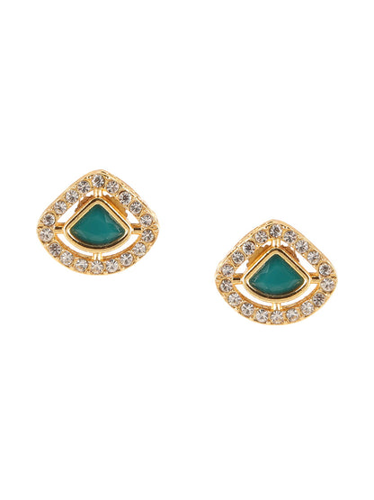Kundan Studs with Green Stone - Ruby Raang - Distacart