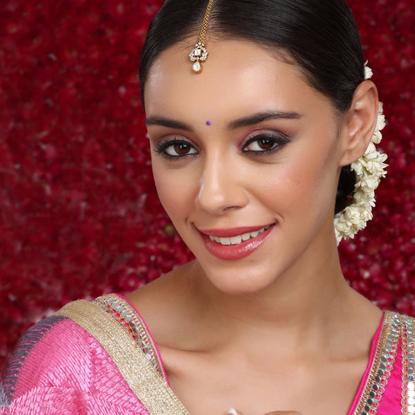 Kundan Maang Tikka with Diamonds - Ruby Raang - Distacart