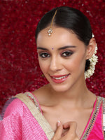 Thumbnail for Kundan Maang Tikka with Diamonds - Ruby Raang
