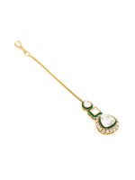Thumbnail for Kundan Maang Tikka with Meenakari - Ruby Raang