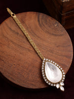 Thumbnail for Kundan Maang Tikka with Diamonds - Ruby Raang