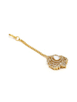 Thumbnail for Kundan Maang Tikka with Diamonds - Ruby Raang