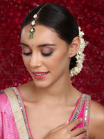 Thumbnail for Kundan Maang Tikka with Meenakari - Ruby Raang