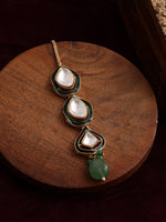 Thumbnail for Kundan Maang Tikka with Meenakari - Ruby Raang