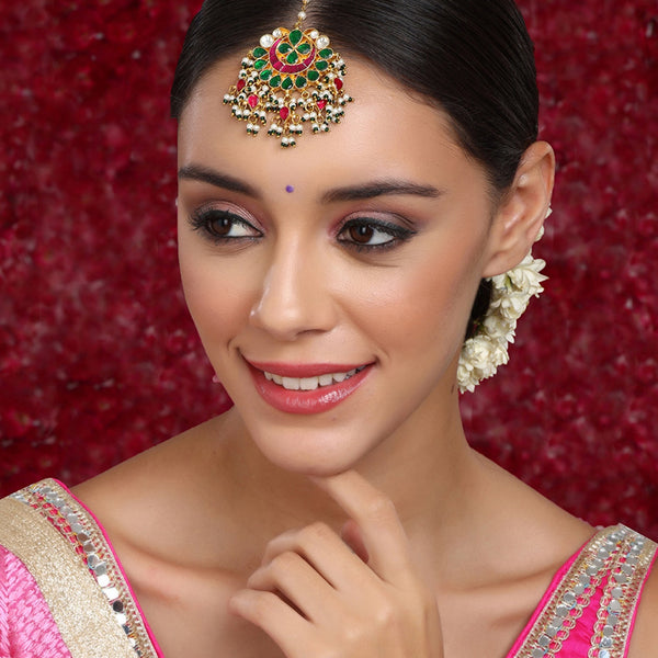 Multi Meenakari Maang Tikka - Ruby Raang - Distacart