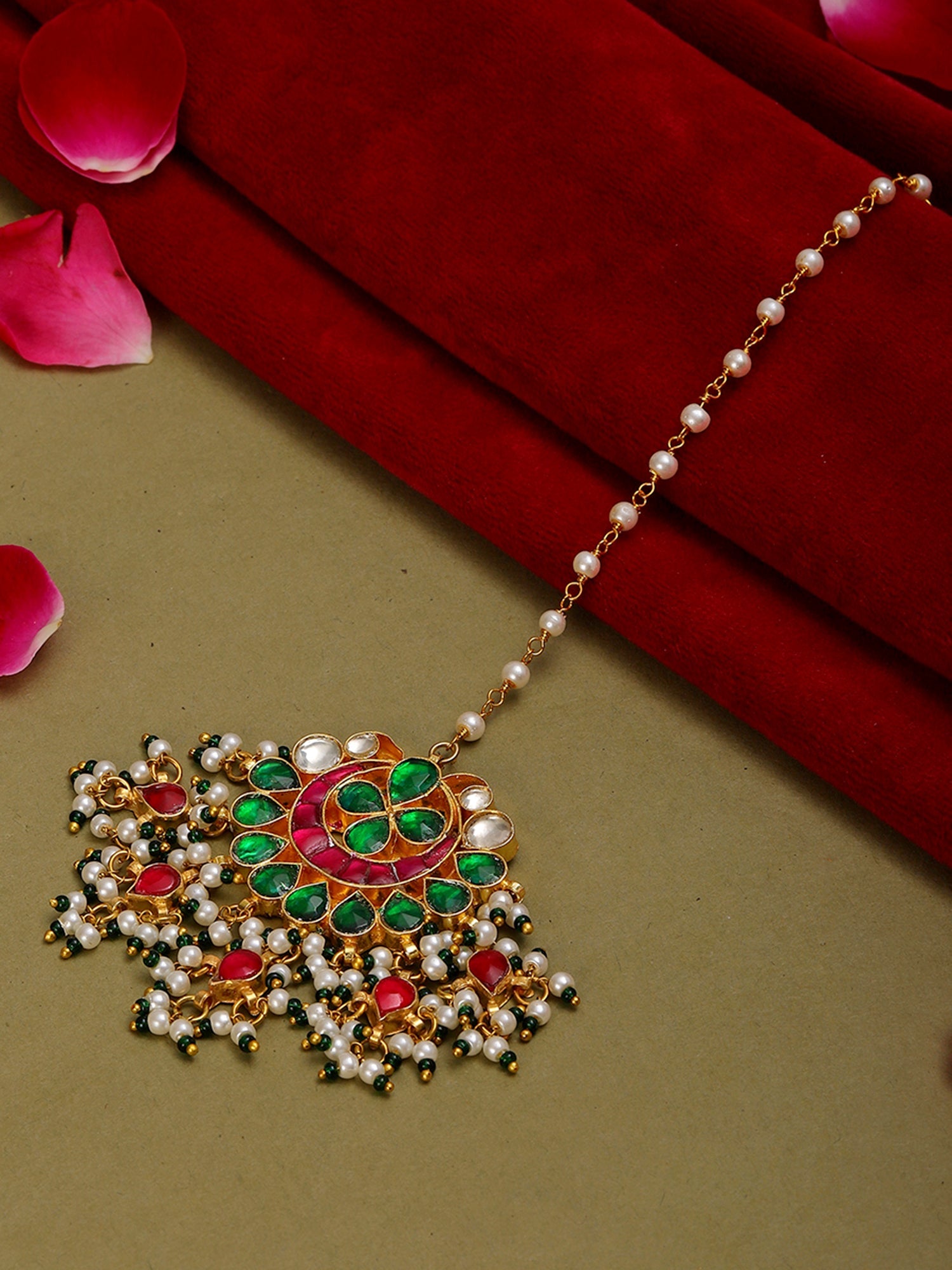 Multi Meenakari Maang Tikka - Ruby Raang - Distacart