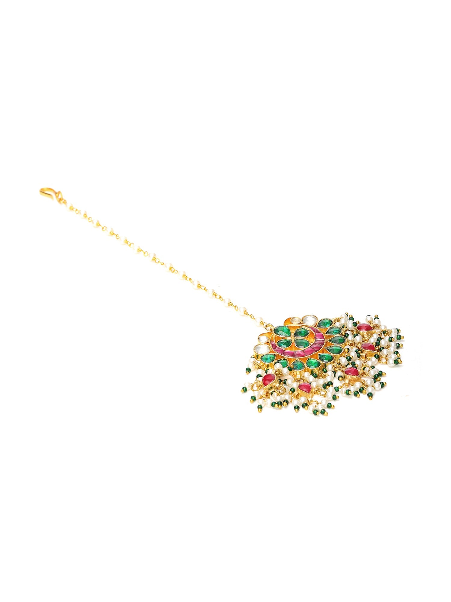 Multi Meenakari Maang Tikka - Ruby Raang