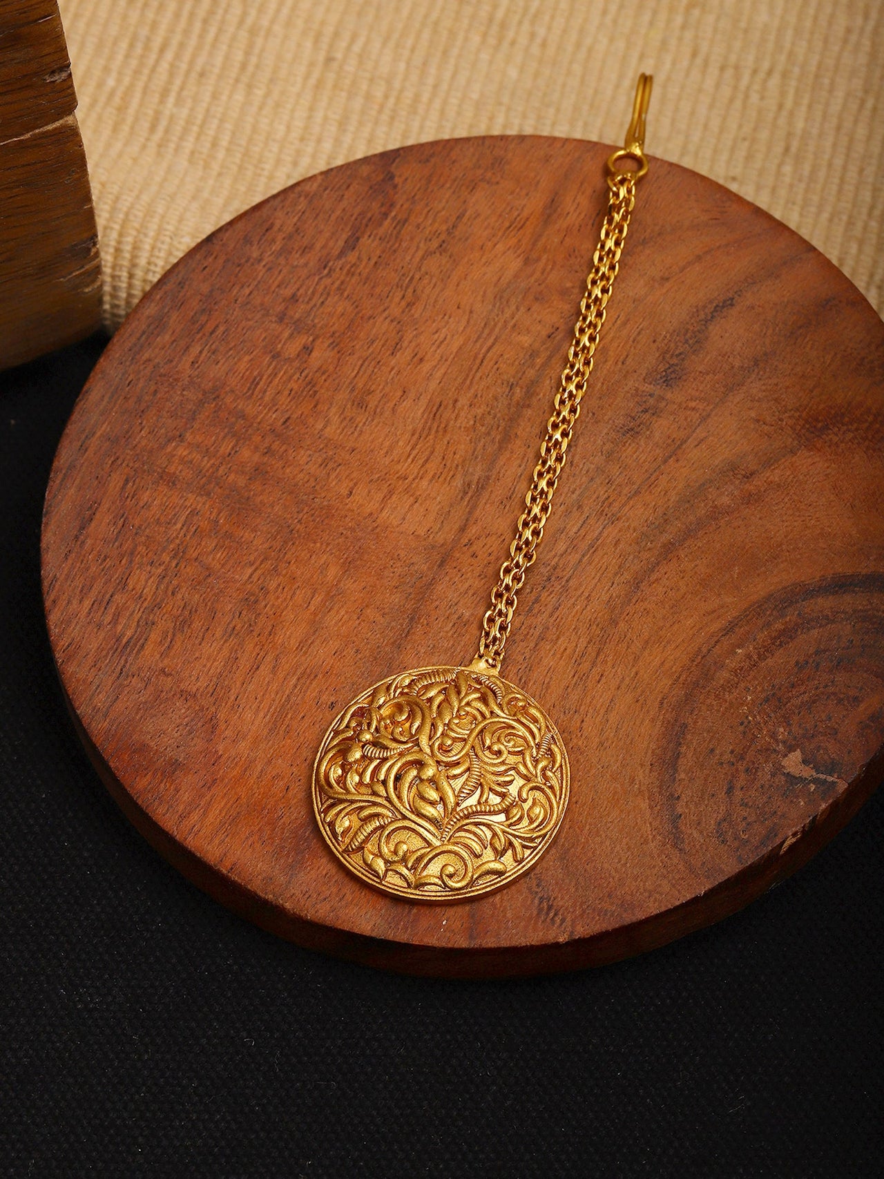 Golden Maang Tikka - Ruby Raang
