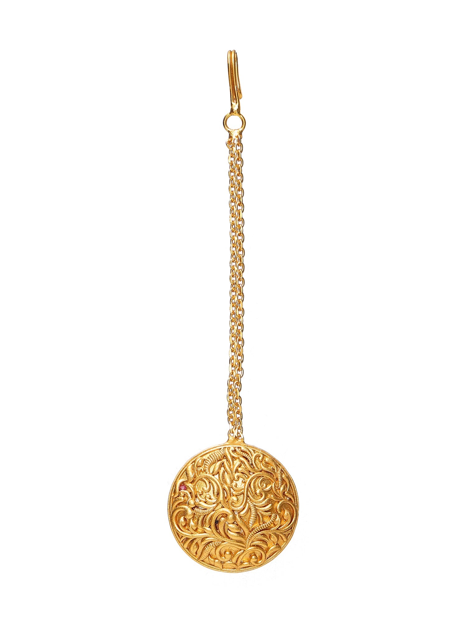 Golden Maang Tikka - Ruby Raang