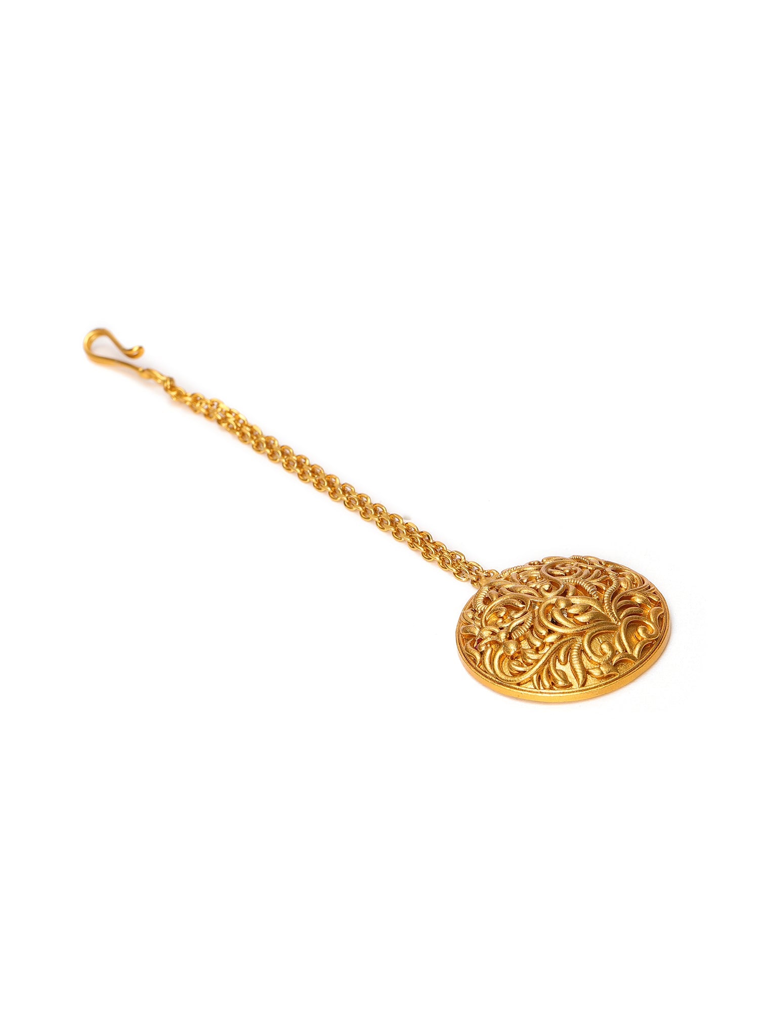 Golden Maang Tikka - Ruby Raang