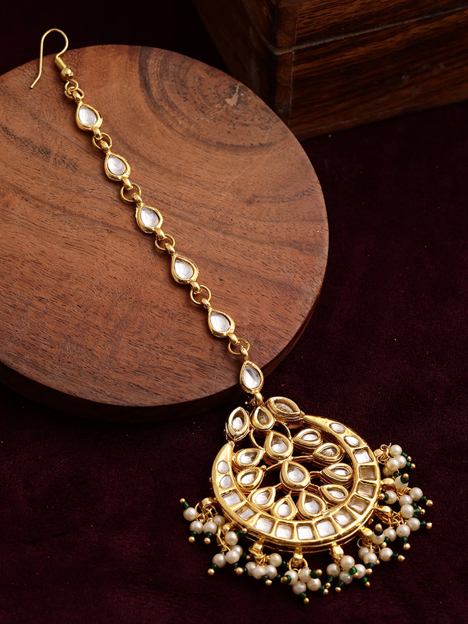 Kundan Chand Maang Tikka - Ruby Raang - Distacart