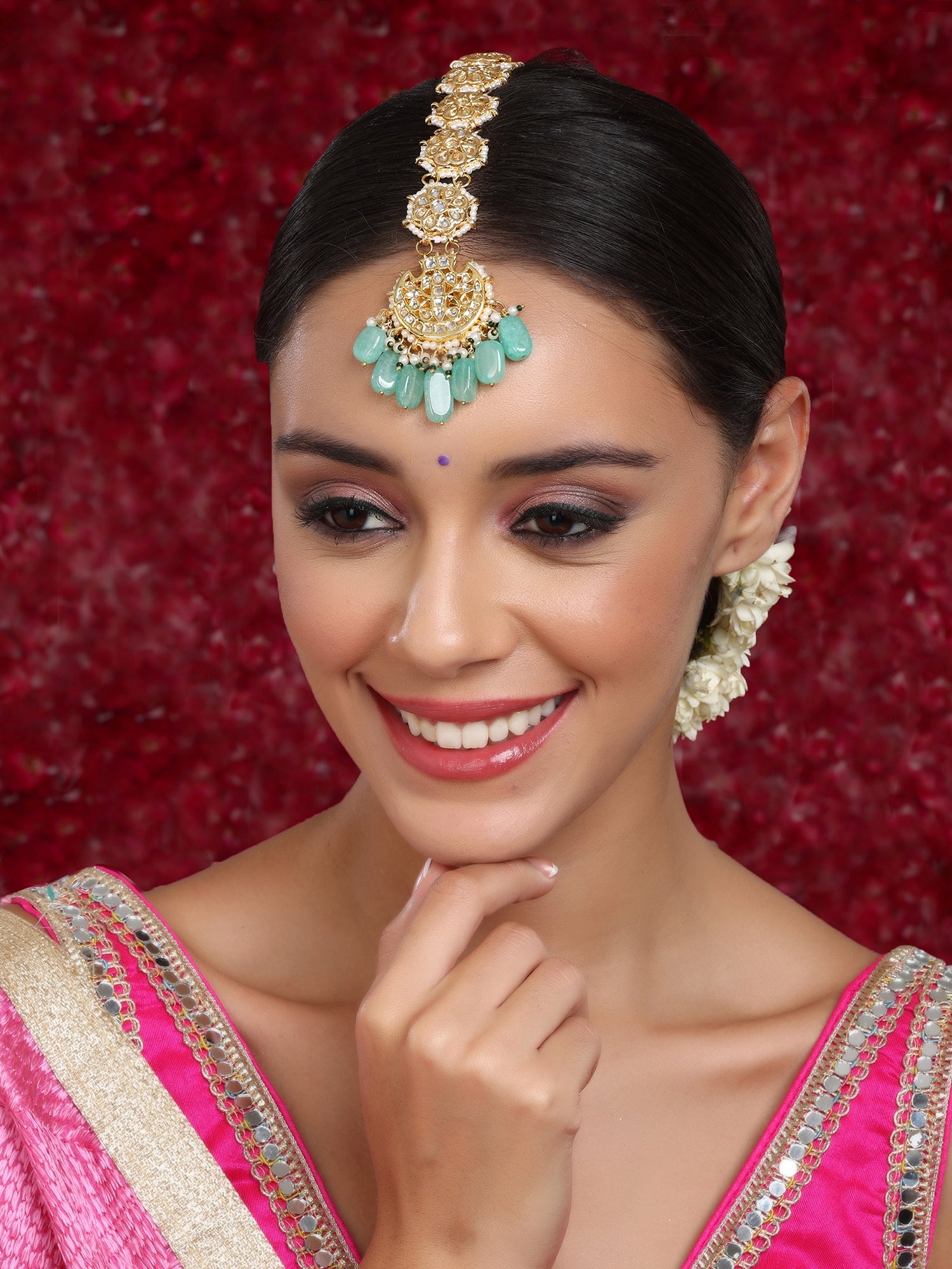 Kundan Maang Tikka - Ruby Raang - Distacart