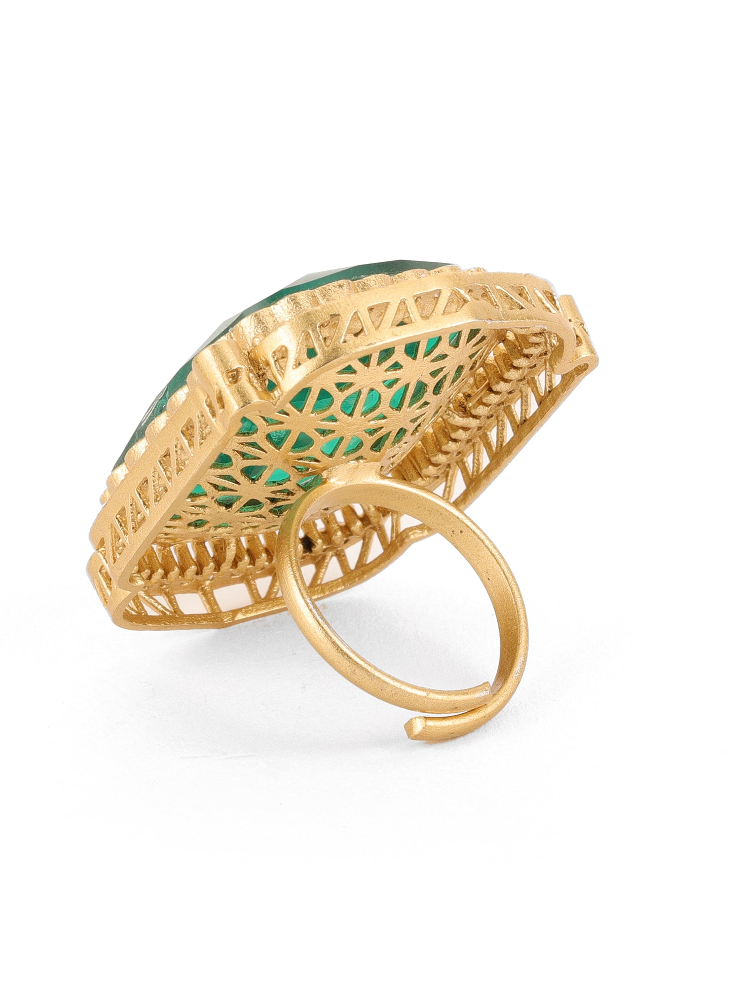 Oversized Emerald Cocktail Ring - Ruby Raang
