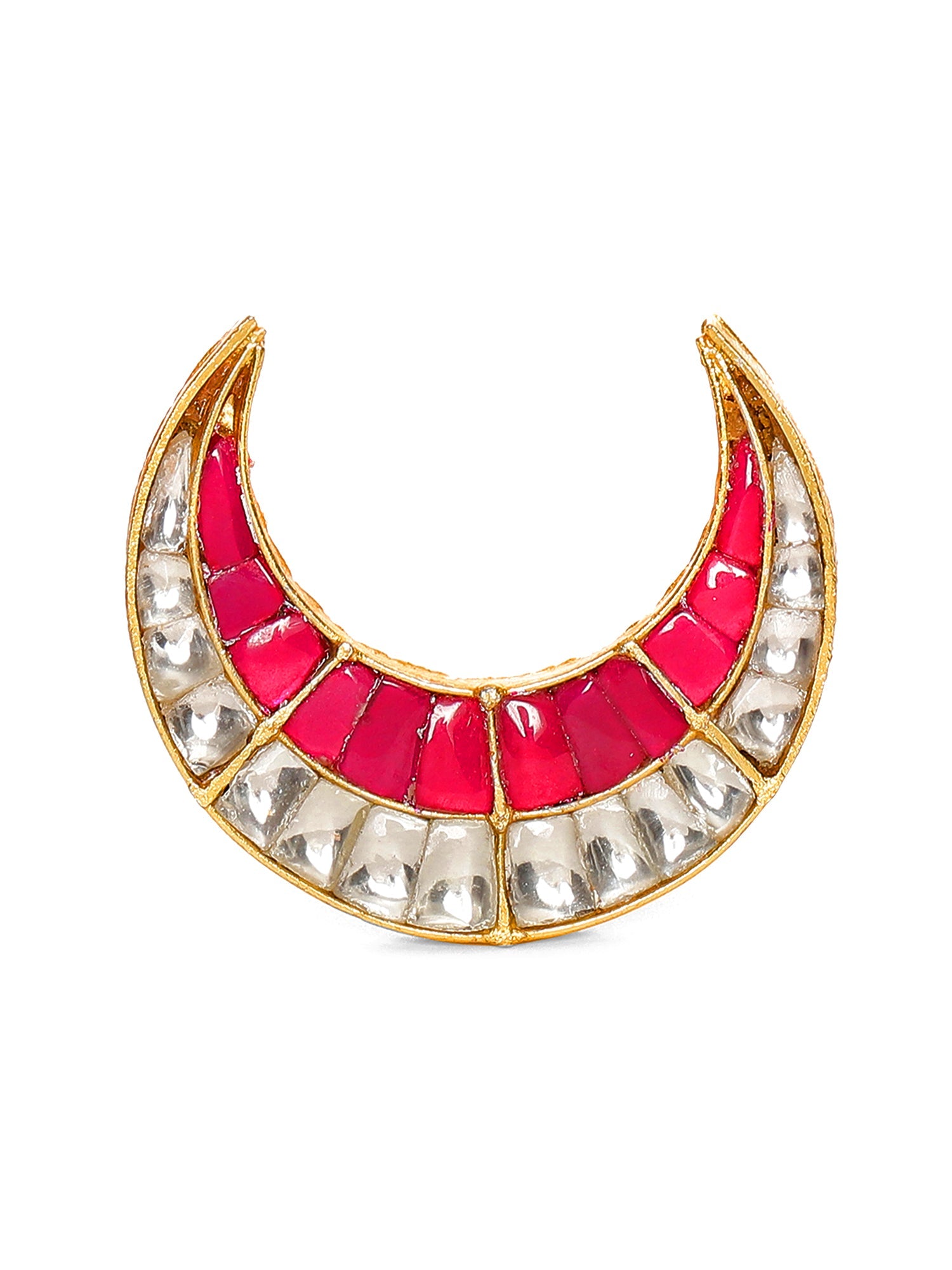 Half Moon Kundan Ring - Ruby Raang