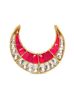 Thumbnail for Half Moon Kundan Ring - Ruby Raang