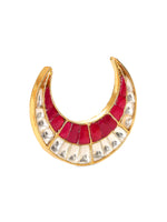 Thumbnail for Half Moon Kundan Ring - Ruby Raang
