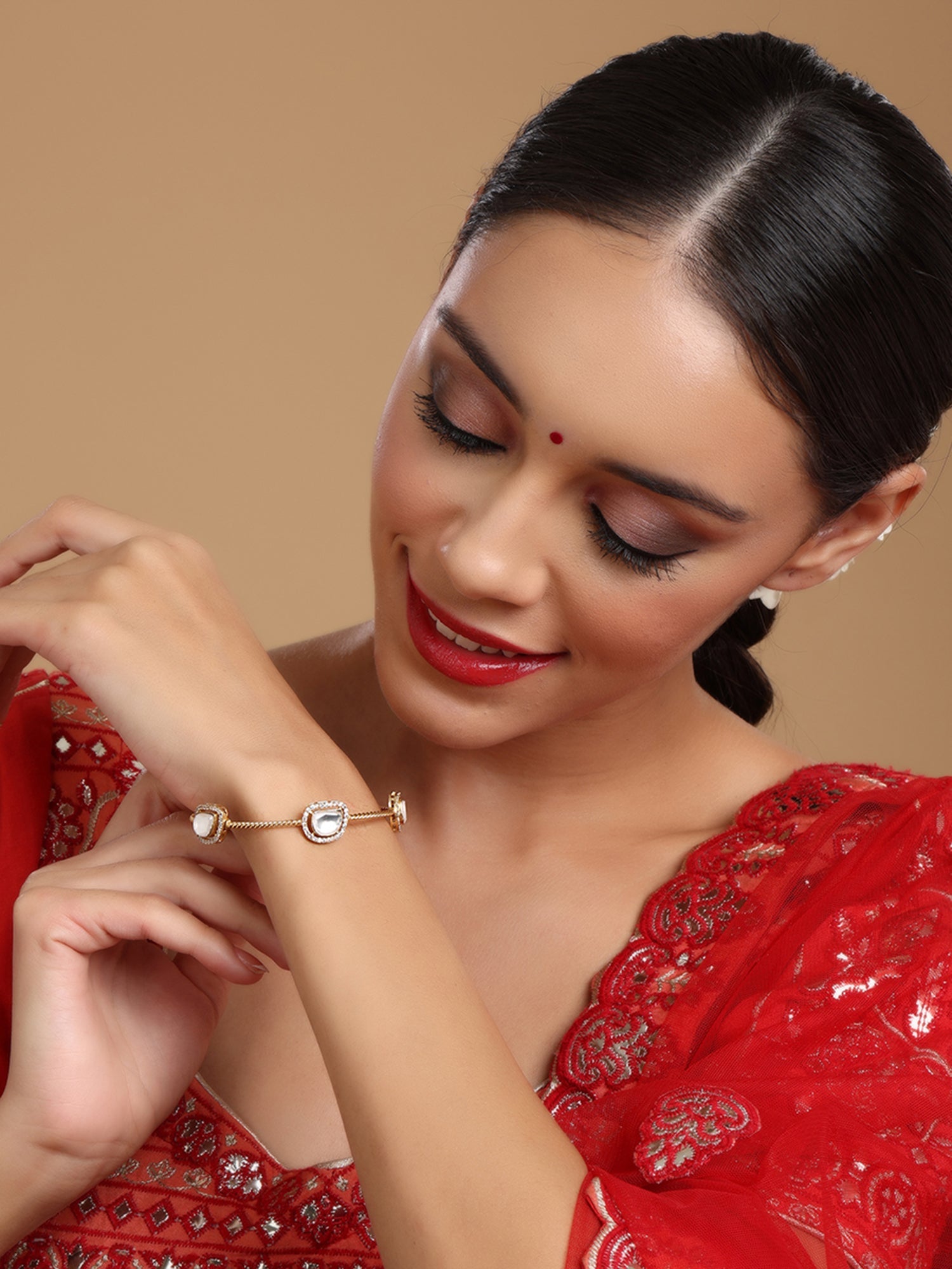 Kundan Bangle - Ruby Raang - Distacart