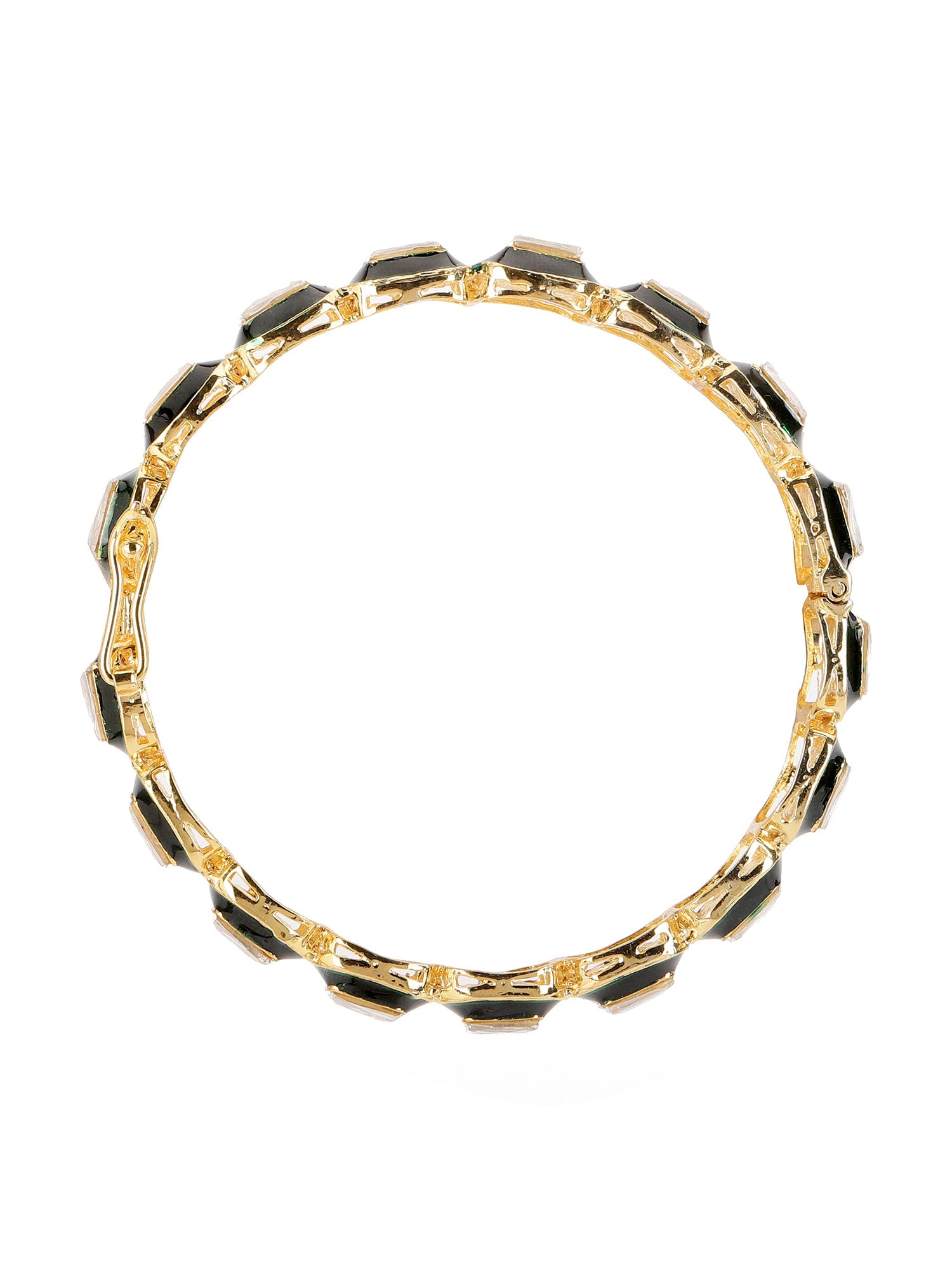 Kundan and Meenakari Bangle - Ruby Raang