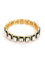 Thumbnail for Kundan and Meenakari Bangle - Ruby Raang