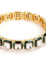 Thumbnail for Kundan and Meenakari Bangle - Ruby Raang