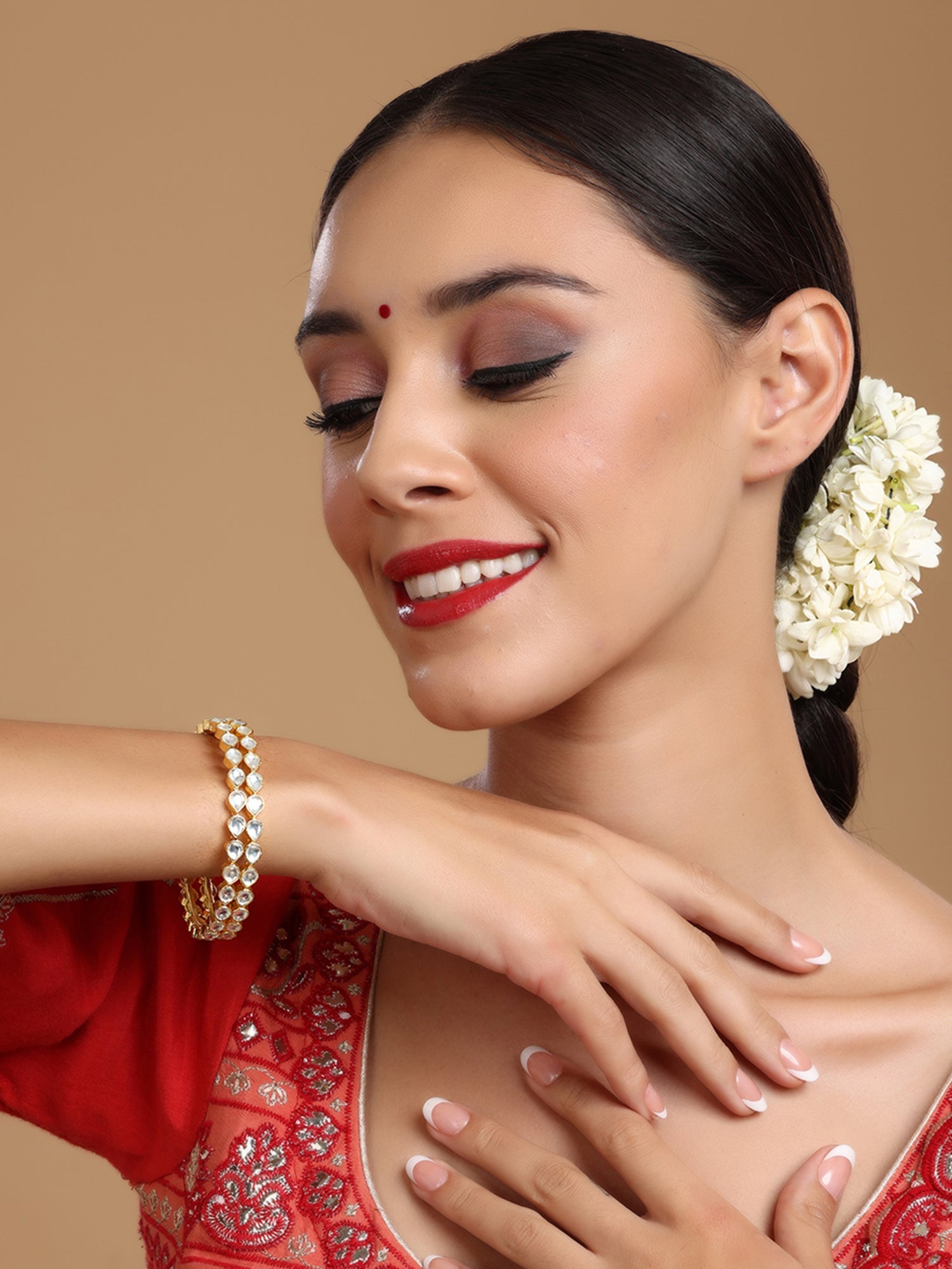 Kundan Bangles (set of 2) - Ruby Raang - Distacart