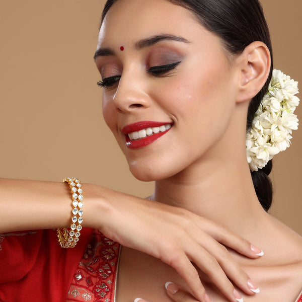 Kundan Bangles (set of 2) - Ruby Raang - Distacart