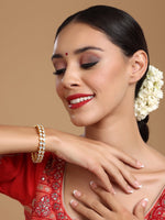 Thumbnail for Kundan Bangles (set of 2) - Ruby Raang