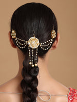 Thumbnail for Kundan Juda Pin with Pearls - Ruby Raang