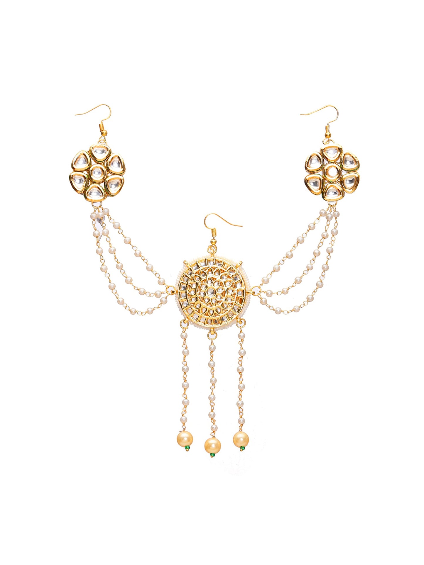Kundan Juda Pin with Pearls - Ruby Raang - Distacart