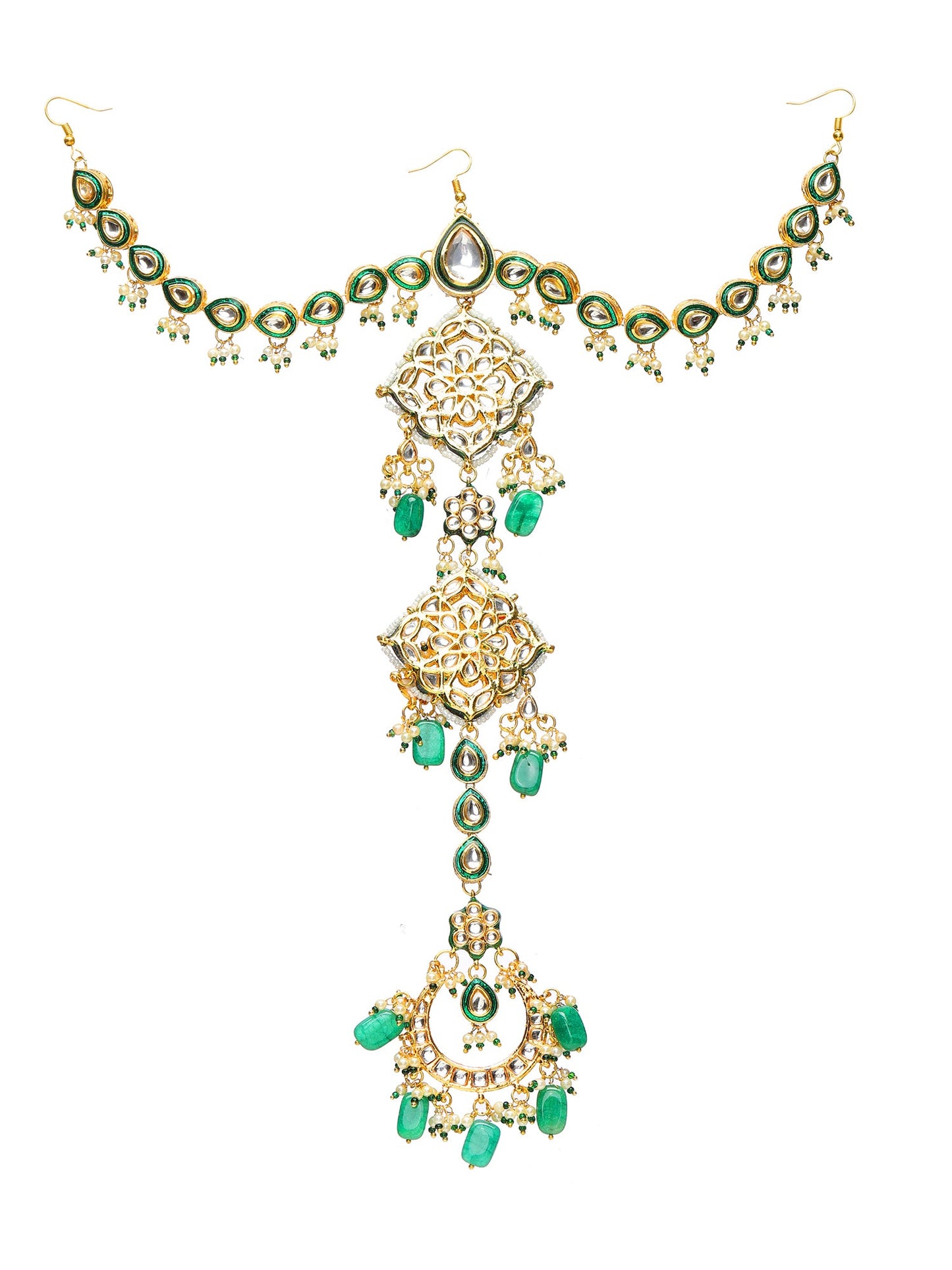 Kundan and Stone Hair Braid (Chotti) - Ruby Raang - Distacart