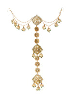Thumbnail for Kundan and Pearl Hair Braid (Chotti) - Ruby Raang