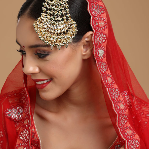 Kundan and Stone Passa/Jhoomer - Ruby Raang - Distacart